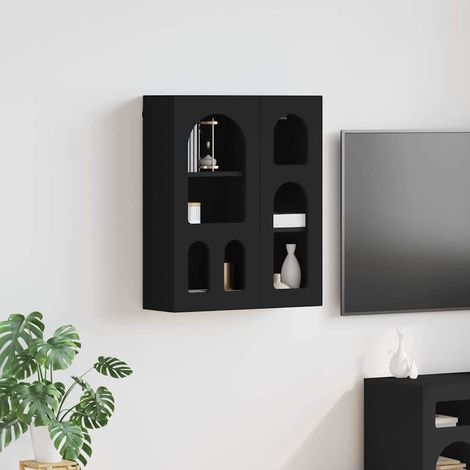 vidaXL Armadio pensile Nero 59 x 20 x 71.5 cm Legno multistrato