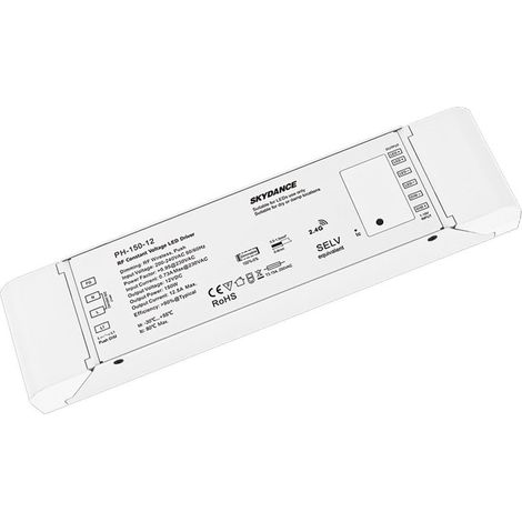 Alimentatore Dimmerabile CV 12V 150W Con Pulsante N.O. e Telecomando RF 2.4G Per Striscia Led 12V PH-150-12