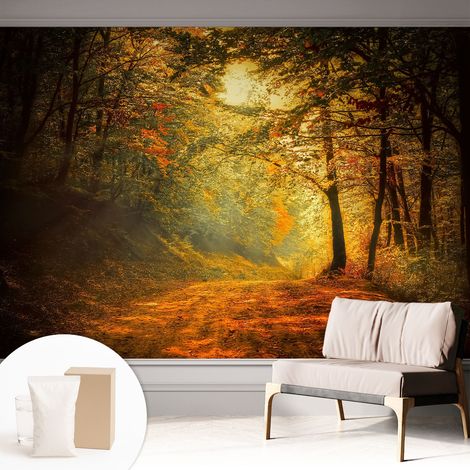 Tapete Vliestapete mit Kleber - modernes Design - Wohnungsdeko - geruchslos - langlebig Herbstlandschaft 312x219 cm (1/5)
