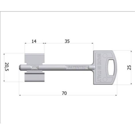 10 x CHIAVE GREZZA SECURMAP14 GAMBO 35MM SECUREMME