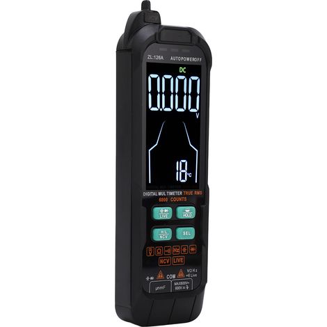 Multimètre numérique 6000 points, testeur de courant continu et alternatif, voltmètre, capacimètre, testeur de diodes, testeur de tension, outils 600 V (1/5)