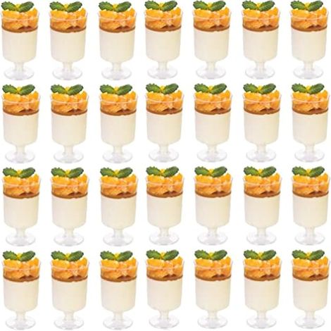 60 pièces mini coupes à dessert, 100 ml gobelets ronds transparents en plastique, bols réutilisables pour dessert, pudding, mousse, fête (8,5 x 5 cm)