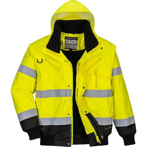 Warnschutz-Bomberjacke 3-in-1, Gelb-Schwarz, Größe XL (1/2)