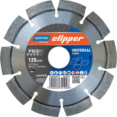 DISQUE DIAMANT NORTON EURO ZML EVO Ø 125MM ALÉSAGE 22.23 MM- 70184607684