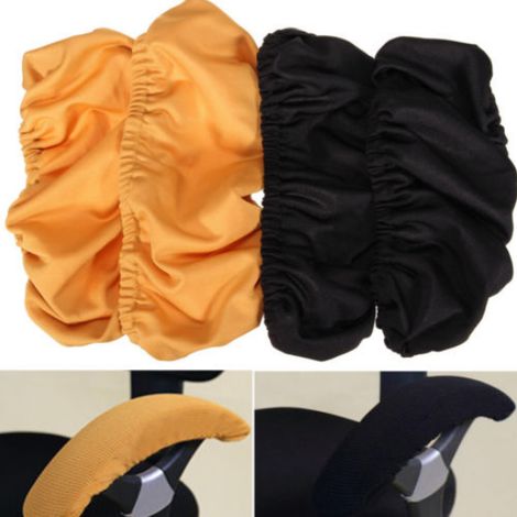 paire de housses d'accoudoirs amovibles et élastiques pour fauteuil de bureau, noires.