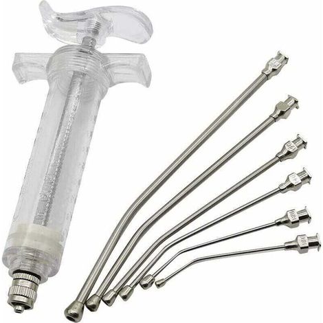 Siringa per l'alimentazione di uccellini, alimentatore manuale XU per pappagalli con 6 tubi di alimentazione curvi (20 ml) --Crezuo