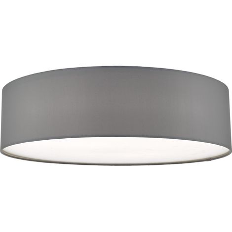 DAR CIERRO - Plafonnier cylindrique affleurant gris clair, 4x E27 (1/5)