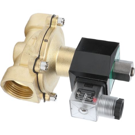 Électrovanne laiton 2 voies normalement ouverte, surface lisse, installation facile, robuste et durable, alimentation AC 24V (1/5)