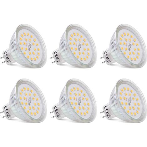 Ampoules LED Spot MR16 Culot GU5.3 Blanc Chaud 2700K, 3,8W Équivalent à Halogène 40W, LED Spot GU5.3 12V Non Dimmable 430 Lumen Lampe LED MR16, Lot de 6 [Classe énergétique E] (1/5)