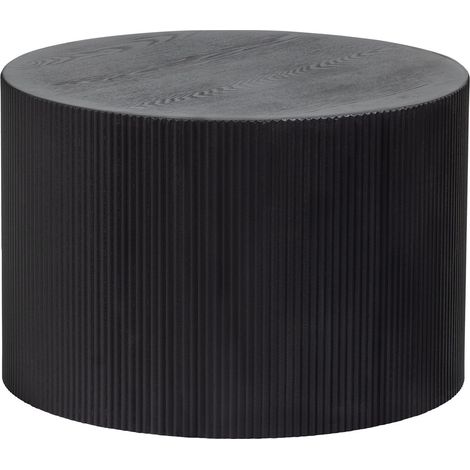 Table basse ronde 60cm en bois panneau de fibres noir – Style contemporain – Hauteur 40cm – Pour espaces modernes – Whitelabel (1/4)