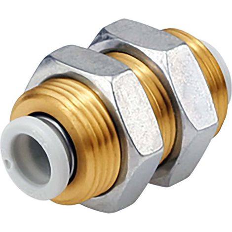 Adaptateur de traversée de cloison SMC KQ2 vers Enfichable, 8 mm Enfichable, 8 mm ( Prix pour Paquet de 10 )