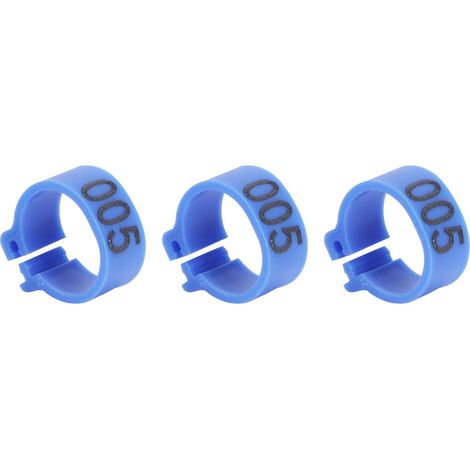 Anillas para patas de palomas, 100 unidades, color azul, numeradas del 001 al 100, fabricadas en plástico resistente, de 10x7 mm, para facilitar la identificación y el manejo de las aves. (1/5)