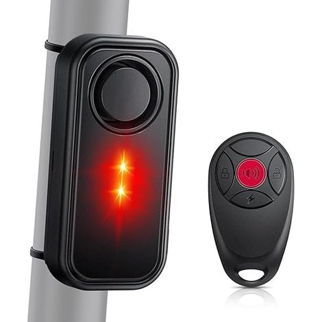Applicable Alarme de vélo 113 dB avec lumière d'avertissement sans fil anti-vol Vibration Alarme étanche Sécurité E-scooter alarme avec télécommande
