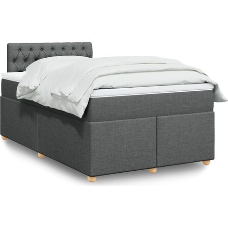 Boxspringbett mit Matratze Dunkelgrau 120x200 cm Stoff