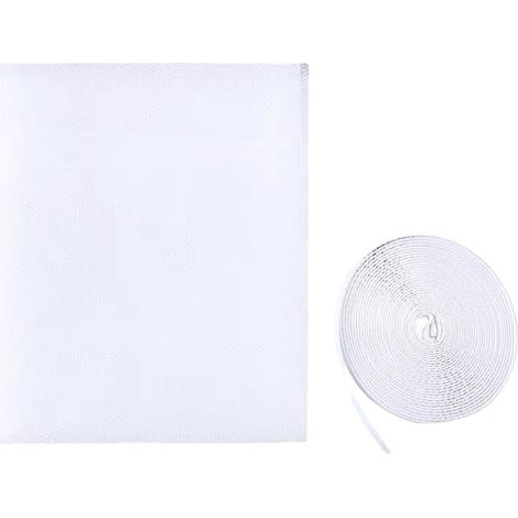 Moustiquaires de Fenêtre 130 x 150cm Maille en Nylon Anti-t Anti Insecte avec Bande Auto-Adhésive