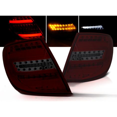 Paire feux arriere Mercedes classe C W204 07-10 LED BAR Fume (1/2)