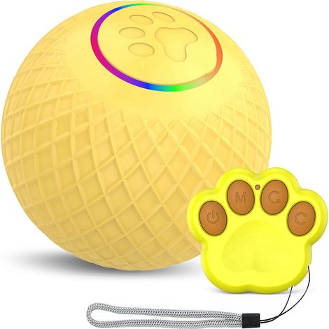 Balle Interactive pour Chat - Générique - Modèle RC LED - Évitement Obstacles Silencieux Recharge USB-C Silicone ABS 55mm (1/5)