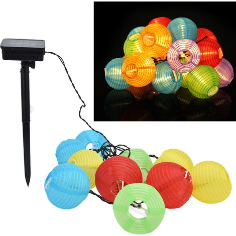 Solarbetriebene Nylonlaternen mit 10 LEDs, LED-Lichterketten, dekorative Beleuchtung für Höfe, Rasenflächen und Gärten. (1/5)