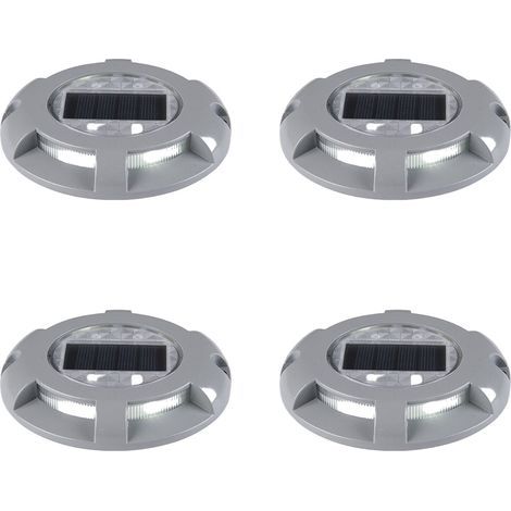Lampe de terrasse solaire. 4 ampoules LED. boîtier en aluminium étanche. lumière blanc chaud (1/5)