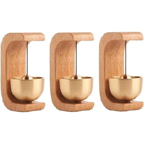 Sonnette magnétique en laiton [3 pièces] Sonnette en bois faite main Carillon magnétique en bois Sonnette de bienvenue (1/4)