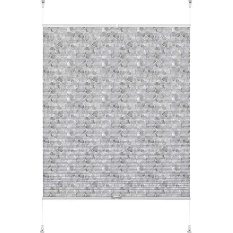 Store Plissé, Store Pliable Opaque pour Montage sans Perçage ni Vis, Réglable Individuellement, 50 x 130 cm, Gris (1/5)