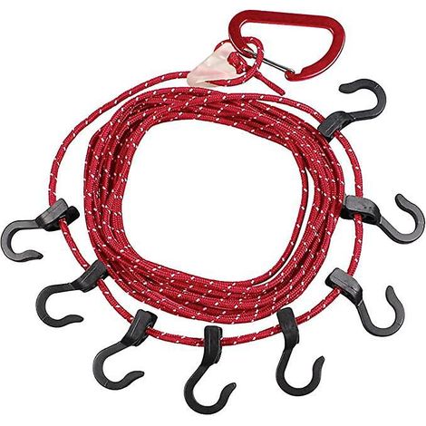 cintre De Camping Multifonctionnel Portable (rouge), Vtements De Camping De Tente Extrieure Avec 8 Crochets, Lingue De Voyage Portable Rglable Cou (1/5)