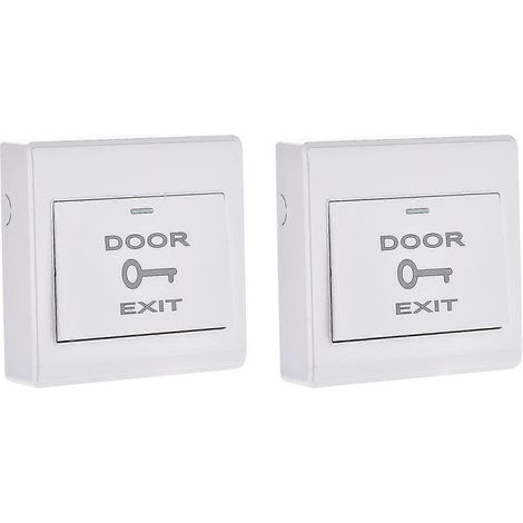 Système de contrôle d'accès de porte avec bouton-poussoir de sortie, panneau PC 86 mm x 86 mm, 12 V, 3 A, blanc, lot de 2 (1/5)