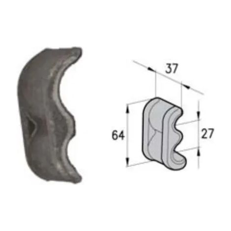 Languette courte 60481 type 'O' Cermag poids net 0,108 kg