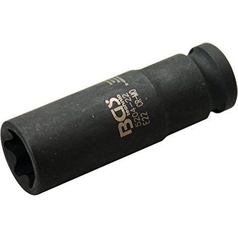 Kraft-Steckschlüssel-Einsatz E-Profil, tief  Antrieb Innenvierkant 12,5 mm (1/2")  SW E22