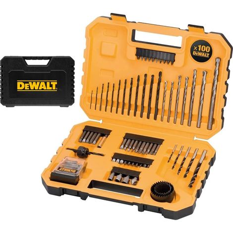 Dewalt Drill Bit Set 100 Piece Combination Holesaw Masonry HSS Drill Socket Case