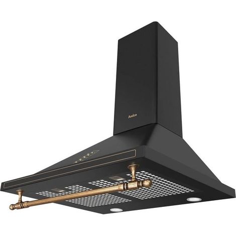 Wandhaube Retro Dekorativ - AMICA - OKC6212RA - 76/104 x 60 x 50 cm - Schwarz (1/2)