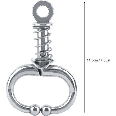 Nasenring aus Edelstahl für Rinder mit Federclip - Bullenring für die Viehzucht, landwirtschaftliches Zubehör (Modell: Innendurchmesser M/L - Federring 11,5 cm) (1/5)