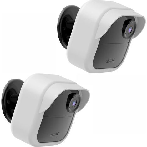 Custodia protettiva in silicone - Copertura per fotocamera - Telecamera di sicurezza - Design impermeabile - 2 pezzi - Bianco (1/5)