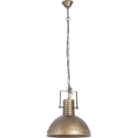 Lampadario "1 Luce Arlington" in acciaio e legno di mango 41x168