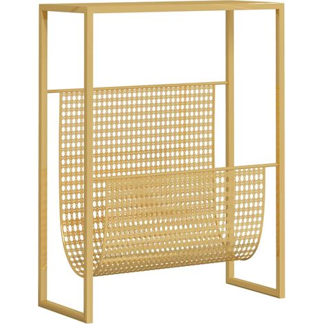 Revistero de acero dorado 35x15x45 cm vidaXL
