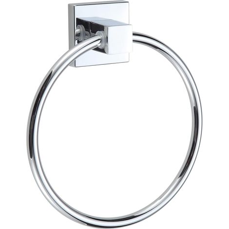 Minimalistischer, wandmontierter Handtuchring in Silberoptik für die Badezimmerdekoration