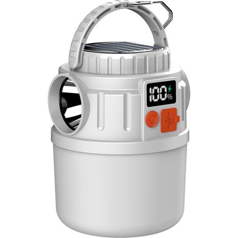 Lampe de camping avec trois sources de lumière et fonction de charge inversée pour une utilisation en cas de crise, lampe de camping imperméable télécommandée (1/5)
