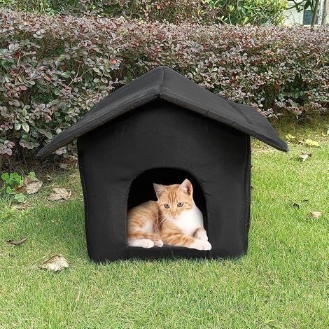 Wasserdichtes Katzenhaus für den Außenbereich mit wasserdichtem Dach, warmer Winterunterschlupf für Haustiere im Garten (1/5)