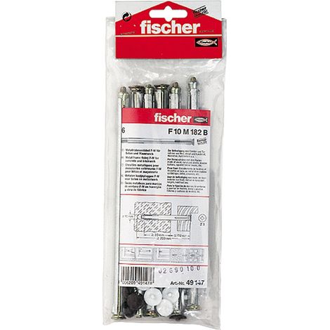 Fischer 6x cheville de fixation pour dormant de fenêtre F 10 M 182 B sachet - 49147 (1/4)