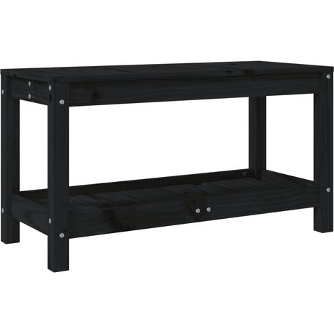 Maison Exclusive - Panca da Giardino Nera 82,5x35x45 cm in Legno Massello di Pino