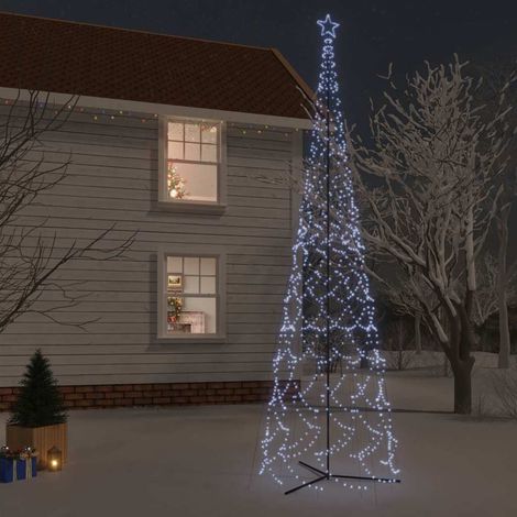 Sapin de Noël Cône Lumineux 3000 LED Blanc Froid Intérieur Extérieur 230x800 cm - PANGIVO (1/5)