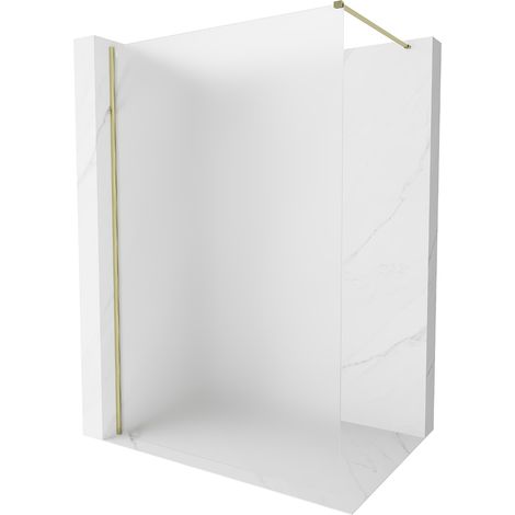 Mexen Kioto-X Duschwand Walk-in 50 x 200 cm, mattiert 10 mm, gold - 800-050-101-50-30-X (1/5)