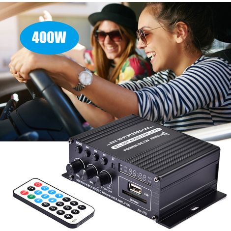Amplificador de potencia HiFi para coche de 400 W DC12V, receptor de música estéreo FM MP3 (1/5)