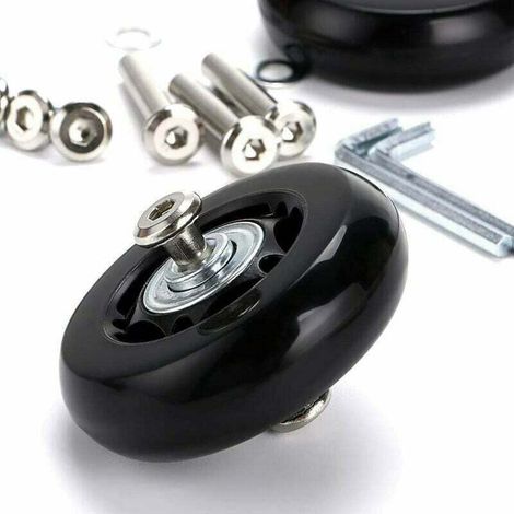 Roues de valise de rechange 60mm – Lot de 2 roulettes en caoutchouc et métal – Compatible avec bagages et meubles – Réparation facile (1/5)