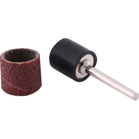 Kit de polissage pour bois avec bandes abrasives cylindriques et mandrin, manchons de ponçage pour artisanat, grain 80 (1/5)