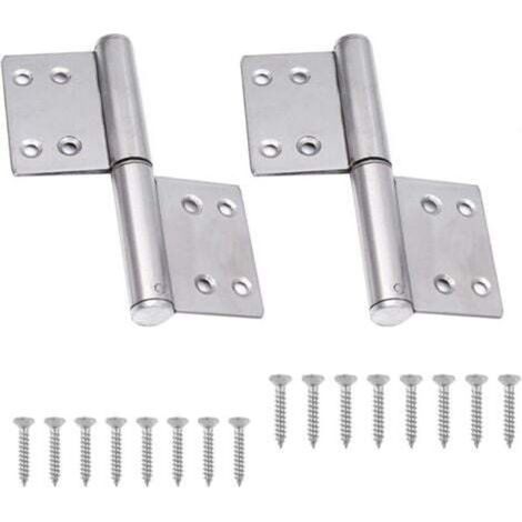 2 pièces drapeau charnière en acier inoxydable charnières de porte amovibles charnières de porte avec rotation à 360 degrés et charnières à 2 vantaux meubles pliables et silencieux (1/4)
