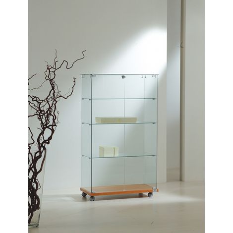 Vetrina Top Cristallo 80x40x h140 cm Cristalli Temperati Made in Italy Colore Weng (1/5)