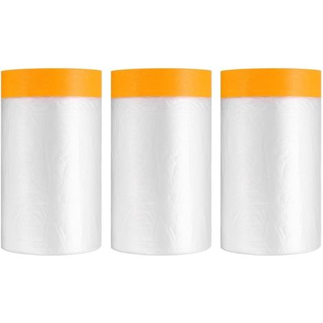 Film protecteur - Rouleau de 55 cm x 20 m - Transparent - Support adhésif - Film de protection pour sols - 3 feuilles - Film architectural (1/5)