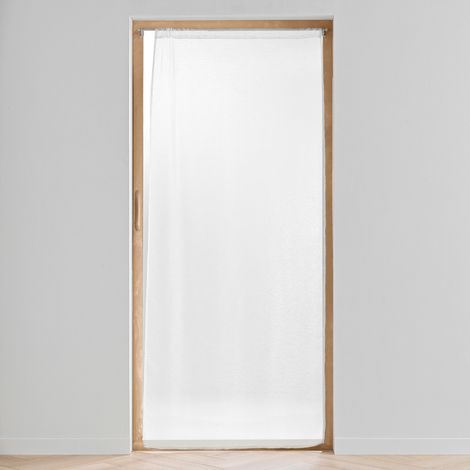 Voilage sablé à passe-tringle Blanc 90x200 cm