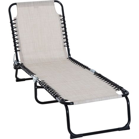 Easycomfort Lettino Prendisole in Acciaio e Tessuto Traspirante con Schienale Reclinabile, 197x58x30 cm (1/5)